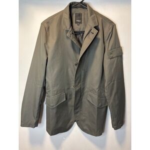 Nau Mens Recycled Polyester Utility Blazer Jacket Gray‎ Green Medium Sport Coat